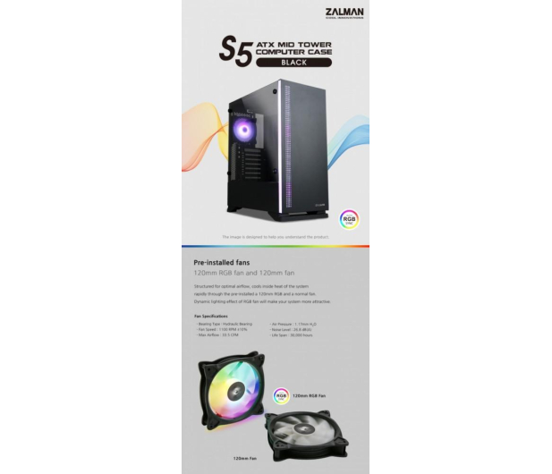 Zalman S5 RGB Czarna - 668123 - zdjęcie 10
